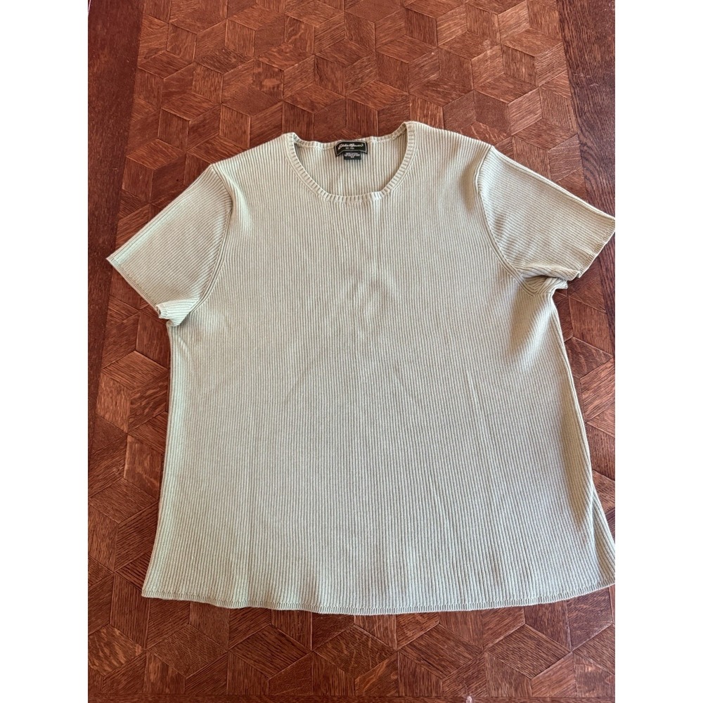 Eddie Bauer ribbed short sleeve Shirt 3X‎ olive green